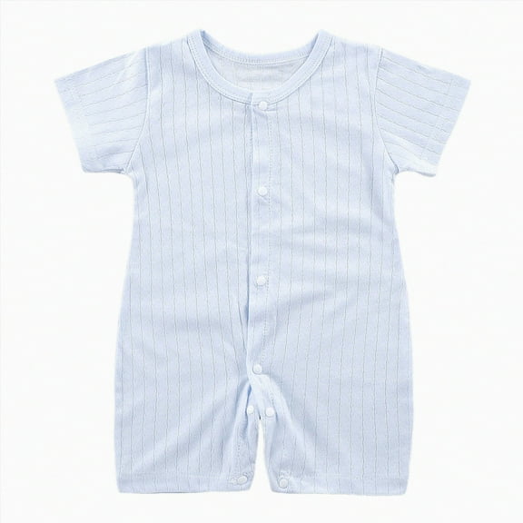 KPOPLK Baby Boy Girl Clothes Solid Color Long Sleeve Romper Jumpsuit One Piece Bodysuit Fall Winter Outfit(Blue,0-6 Months)