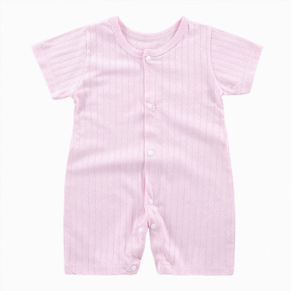KPOPLK Baby Boy Girl Clothes Solid Color Long Sleeve Romper Jumpsuit One Piece Bodysuit Fall Winter Outfit(Pink,18-24 Months)