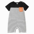 thumbnail image 1 of KPOPLK Unisex Baby Boy Girl Clothes Button Romper Jumpsuit Basic One Piece Outfits(Black,6-9 Months), 1 of 6