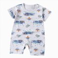 thumbnail image 1 of KPOPLK Unisex Baby Boy Girl Clothes Button Romper Jumpsuit Basic One Piece Outfits(Blue,18-24 Months), 1 of 4