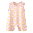 thumbnail image 1 of KPOPLK Newborn Sleeveless Crew Neck Jumpsuit Baby Clothing Romper Comft Cotton Bodysuit Unisex Clothes 0-36 Months Pattern Size 18-24 Months,Light Pink, 1 of 4