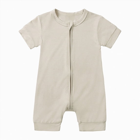 KPOPLK Newborn Unisex Jumpsuit Romper Soft Bodysuit One-Piece Short Sleeve Letter Print Clothes for 3M 6M 9M 12M 18M 24M Size 18-24 Months,Grey