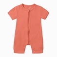 thumbnail image 1 of KPOPLK Newborn Unisex Jumpsuit Romper Soft Bodysuit One-Piece Short Sleeve Letter Print Clothes for 3M 6M 9M 12M 18M 24M Size 3-6 Months,Red, 1 of 4