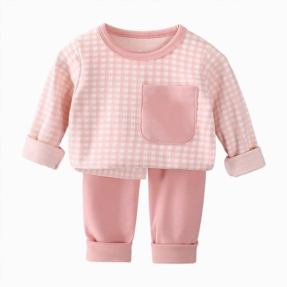 KPOPLK Pajamas Set for Boys 2-Piece Long Sleeve T Shirt, PJ Pants, Kids Lounge Sleepwear Set, Cozy Gifts for Boys 9M-10Y,Size 9-12 Months