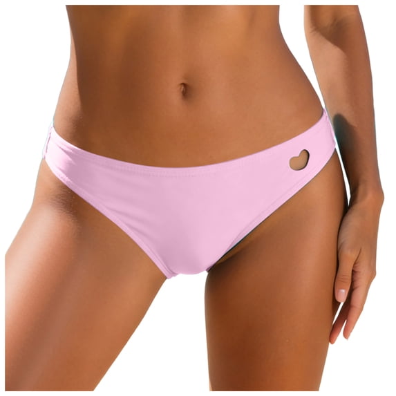 KPOPLK Period Swimwear Leakproof Bikini Briefs Low Rise Swimuit Bottom Briefs for Teen Girls Women Bathing Suit(L,Pink)