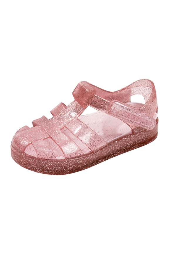 Princess Girls Sandals Dance Party Jelly Shoes Mary Jane for Toddler Kids Summer Casual Shoes Size 8,Pink