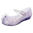 thumbnail image 1 of KPOPLK Princess Jelly Flats Shoes Girls Birthday Party Costumes Dress Up Sandals for Toddler Little Girls Big Kids Size 11.5,Purple, 1 of 4