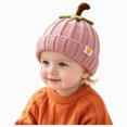 thumbnail image 1 of KPOPLK Pumpkin Knit Beanie Hat Infant Kids Toddler Boys Girls Cute Halloween Hat(One Size,Pink), 1 of 7
