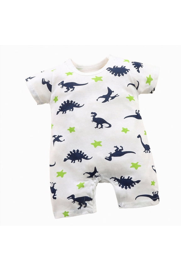 Romper Newborn Infant Baby Boy Summer Outfit Short Sleeve Jumpsuit One Piece Onesie Clothes(6-12 Months,Green)