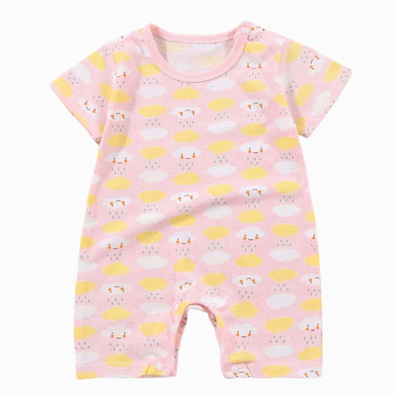 KPOPLK Romper for Baby Boys Pajama Short Sleeve One Piece Clothes Newborn Boys PJM Bodysuit Size 0-6 Months,Yellow