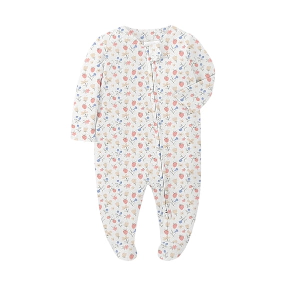 KPOPLK Sleep n Play Newborn Baby Girl Pajamas Footed Zip Up Pajamas Fall Winter Long Sleeve Bodysuit Pjs Snug Fit Infant Sleepwear Size 3-6 Months,Pink