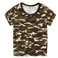 thumbnail image 1 of KPOPLK Summer Graphic T Shirts for Boys 3-12 Crewneck Top Short Sleeve Cotton Shirt Cute Cartoon Tee Size 12-24 Months,Coffee, 1 of 7