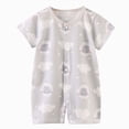 thumbnail image 1 of KPOPLK Summer Newborn Baby Boy Romper Clothes Animal Print Short Sleeve Jumpsuit Bodysuit One Piece Outfit Infant Playsuit for 0-48 Months(0-6 Months,Light Gray), 1 of 4