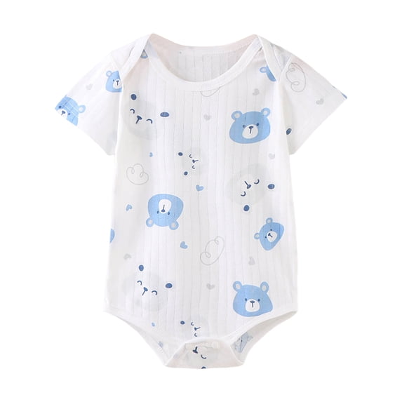 KPOPLK Summer Newborn Infant Boy Outfit Mamas Baby Boy Clothes Boy Oversized Romper Shirts Short Sleeve Onesie Size 0-3 Months,White