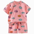 thumbnail image 1 of KPOPLK Summer Toddler Baby Boy Clothes 2Pcs Boy Outfits 3 6 12 18 24 Months 2T 3T 4T Short Sleeve Tops Shorts Set(2-3 Years,Pink), 1 of 8