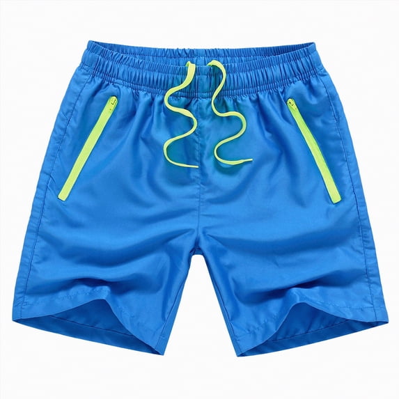 KPOPLK Swim Trunks for Men Summer Quick Dry Board Shorts 5 Inch Drawstring Beach Shorts Lightweight Comfortable Bathing Suits(Blue,M)