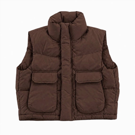 Tick Jacket KPOPLK Teen Boys Girls Thick Padded Vest Fall Winter Solid Color ...