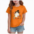 thumbnail image 1 of KPOPLK Teen Girls Halloween Shirt Cute Ghost Boo Tshirt Kids Outfits Short Sleeve Tees Tops 1-14Years,Size 13-14 Years, 1 of 7