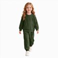 thumbnail image 1 of KPOPLK Teen Girls Outfit Sets 2 Pieces Long Sleeve Solid Color Pullover Sweatshirt & Jogger Pants Clothing Sets,Size 14-15 Years, 1 of 6