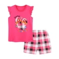 thumbnail image 1 of KPOPLK Toddler Baby 6M 12M 18M 2T 3T Girl Outfits Floral Summer Clothes Infant Spring Ruffle Sleeve Shirt Tops Cute Shorts Set,Sizes 4-5 Years, 1 of 5
