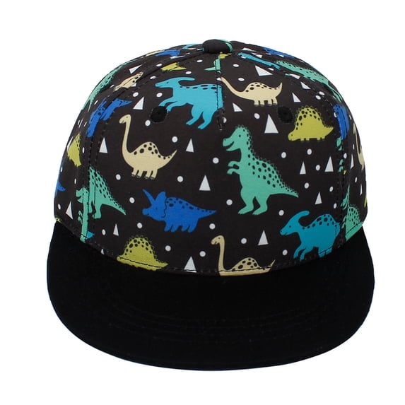 KPOPLK Toddler Baby Baseball Cap Sun Hat Dinosaur Print Cap for Kids Boy Age 2-8t(M,Black)