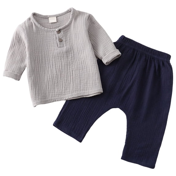 KPOPLK Toddler Baby Boy Clothes 12 18 24 Months 2T 3T 4T Fall Winter Outfit Truck Embroidery Waffle T-Shirt and Elastic Shorts(12-18 Months,Navy)