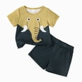 thumbnail image 1 of KPOPLK Toddler Baby Boy Clothes 3 6 9 12 18 Months 2 3T Summer Spring Shirt Shorts Sleeves Set Outfits 2 PCS(2-3 Years,Black), 1 of 8