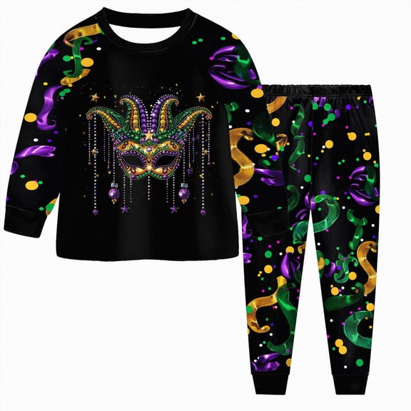 KPOPLK Toddler Baby Boy Fall Winter Carnival Outfit Contrast Color Long Sleeve Sweatshirts Stretch Jogger Pants Newborn Clothes Set(4-5 Years,)