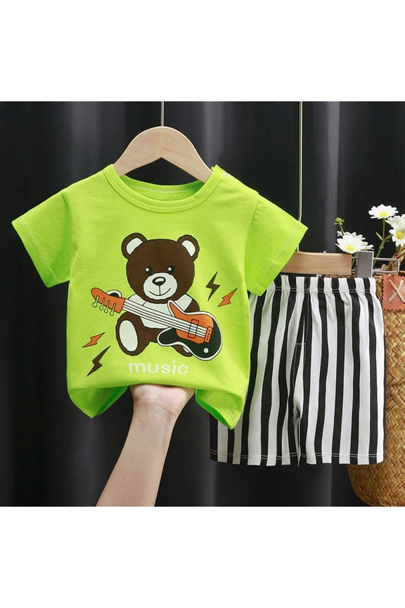 Toddler Baby Boy Girl First Birthday Outfit Short Sleeve Shirt Shorts Sets Summer Birthday Clothes 2Pcs Size 3-9 Months,Green