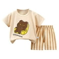 thumbnail image 1 of KPOPLK Toddler Baby Boy Girl Summer Solid Top Pants Sweatsuits Outfits Set,Sizes 5-6 Years, 1 of 3