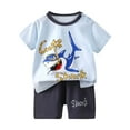 thumbnail image 1 of KPOPLK Toddler Baby Boy Outfits Cars Print Short Sleeves T-Shirt Plaid Shorts Set Casual Summer Clothes 2PCS Outfits For 0 6 12 18 24 Months 2t 3t 4t 5t 6t 2PCS Outfits,Sizes 5-6 Years, 1 of 3