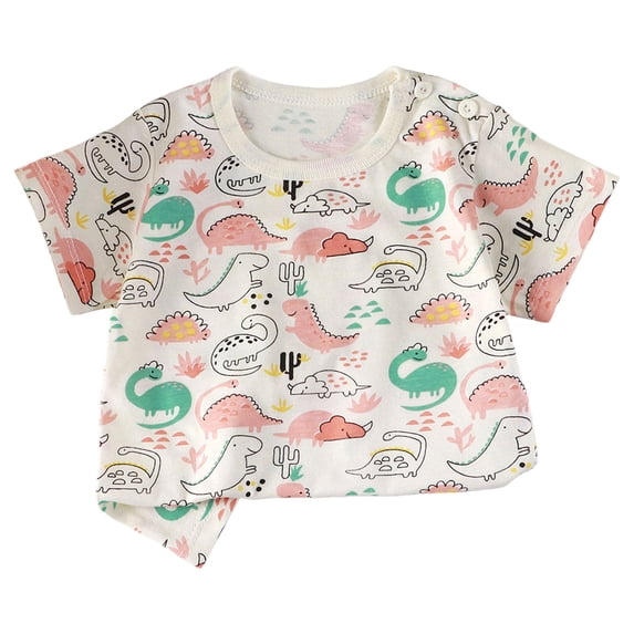 KPOPLK Toddler Baby Boy Summer Clothes Fashion Print Short Sleeve T-Shirt Tee Tops Casual Infant Tee(12-18 Months,Light Pink)