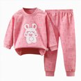 thumbnail image 1 of KPOPLK Toddler Baby Boys 2Pcs Outfits Contrast Color Crewneck Sweatshirt Tops Drawstring Sweatpants Fall Winter Set(3-6 Months,Pink#&5), 1 of 4