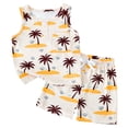 thumbnail image 1 of KPOPLK Toddler Baby Boys Clothes Outfits Set Boys Sleeveless Tops Cute Print Shorts Summer Baby Boys Clothing Set Size 12-18 Months,Beige, 1 of 9