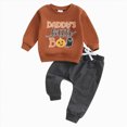 thumbnail image 1 of yboeqw Toddler Baby Boys Clothing Outfits 2 Piece Trendy Print Long Sleeve Round Neck T-Shirt and Relaxed Fit Pants Sets Brown,Size 2-3 Years, 1 of 7