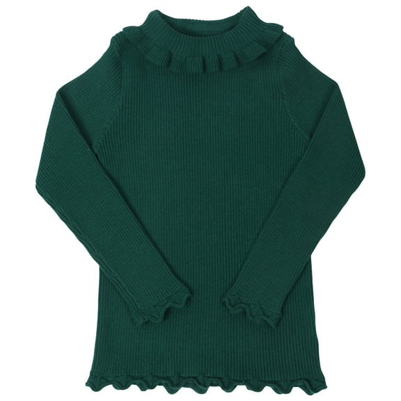 KPOPLK Toddler Baby Boys Girls Knit Sweaters Cable Turtleneck High Collar Fall Winter Soft Warm Sweater(2-3 Years,Dark Green)