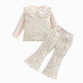 thumbnail image 1 of KPOPLK Toddler Baby Clothes Girls Long Sleeve Waffle Contrast Color Sweatshirt Pants Sets 3 6 12 18 24 Months 2T 3T 4T 5T Girls Fall Winter Outfits Size 2-3 Years, 1 of 9