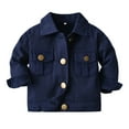 thumbnail image 1 of KPOPLK Toddler Baby Denim Jackets Button Down Jeans Coat Ripped Top Fall Cowboy Outwear Clothes for Kids Girls Boys(4-5 Years,Blue), 1 of 5