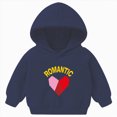 thumbnail image 1 of KPOPLK Toddler Baby Fleece Loose Hoodie Fall Winter Kids Sweatshirt Long Sleeve Cute Print Drop Shoulder Pullovers Top Clothes Navy Size 7-8 Years, 1 of 7