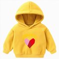 thumbnail image 1 of KPOPLK Toddler Baby Fleece Loose Hoodie Fall Winter Kids Sweatshirt Long Sleeve Cute Print Drop Shoulder Pullovers Top Clothes Yellow Size 18-24 Months, 1 of 7
