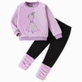 thumbnail image 1 of KPOPLK Toddler Baby Girl Clothes 1t 2t 3t 4t 5t 6t Fall Outfits Long Sleeve Cute Print Sweatshirt Tops + Pants Set,Size 3-4 Years, 1 of 7
