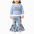 thumbnail image 1 of KPOPLK Toddler Baby Girl Clothes 3 6 9 12 18 24 Months 2t 3t Christmas Print Sweatshirt + Flare Pants Outfit Set,Size 6-12 Months, 1 of 9