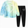 thumbnail image 1 of KPOPLK Toddler Baby Girl Clothes Pants Set Toddler Pullover Cute Print Long Sleeve Tops Fall Winter 2 Piece Outfits Size 8-9 Years, 1 of 9