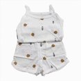 thumbnail image 1 of KPOPLK Toddler Baby Girl Clothes Sumemr Teen Sleeveless Tank Tops Ruffle Halter Shirts Floral Shorts 2 Piece Set Summer Pajamas Outfits(3-4 Years,White), 1 of 5