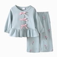 thumbnail image 1 of KPOPLK Toddler Baby Girl Fall Clothes 9 12 Months 2T 3T Infant Outfit Bowknot Long Sleeve Pullover Sweatshirts and Trousers Pants Set,Size 18-24 Months, 1 of 9