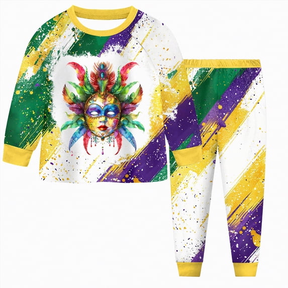 KPOPLK Toddler Baby Girl Fall Clothes Infant Outfit Carnival Print Long Sleeve Pullover Sweatshirts and Jogger Pants Set(8-9Years,)