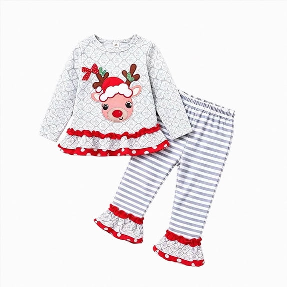 KPOPLK Toddler Baby Girl Outfits Long Sleeve Sweatshirt Pants Christmas Clothes Set Girl Outfit for 1t 2t 3t 4t,Size 18-24 Months
