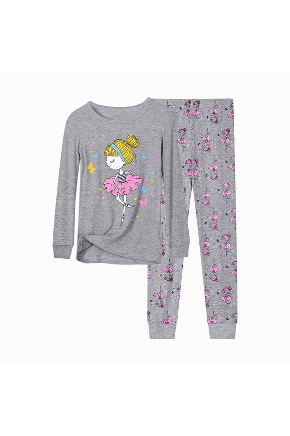 Toddler Baby Girl Satin Pajamas Set Feather Trim Long Sleeve Button Down Tops Long Pants 2Pcs Pjs Sleepwear Outfits(Grey&3,6-7 Years)
