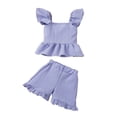 thumbnail image 1 of KPOPLK Toddler Baby Girl Summer Outfit 6 12 18 24 Months 2T 3T 4T Flowers Crew Neck Short Sleeve T Shirt Tops and Shorts 2 Pcs Clothes Set,Sizes 2-3 Years, 1 of 6