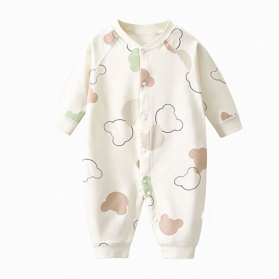 KPOPLK Toddler Baby Boy Romper Pajamas Bamboo Rayon Long Sleeve Footless Sleepwear Button Down Summer Jumpsuit Pjs Outfit Size 6-12 Months